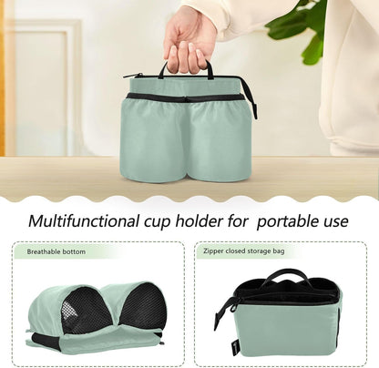 Navy Blue Travel Luggage Cup Holder for Suitcase Free Hands Travel Drink Bag for Coffee Mugs Bottles