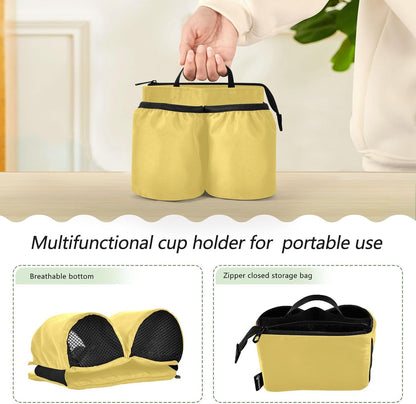 Navy Blue Travel Luggage Cup Holder for Suitcase Free Hands Travel Drink Bag for Coffee Mugs Bottles