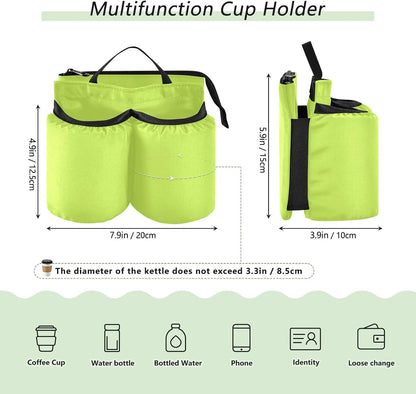 Navy Blue Travel Luggage Cup Holder for Suitcase Free Hands Travel Drink Bag for Coffee Mugs Bottles