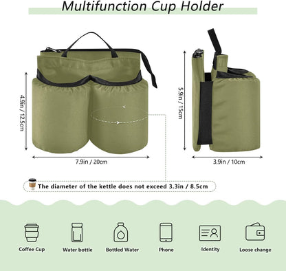 Navy Blue Travel Luggage Cup Holder for Suitcase Free Hands Travel Drink Bag for Coffee Mugs Bottles