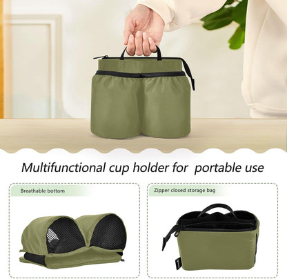 Navy Blue Travel Luggage Cup Holder for Suitcase Free Hands Travel Drink Bag for Coffee Mugs Bottles