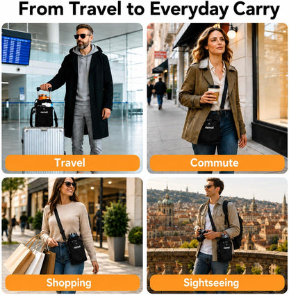 Luggage Travel Cup Holder Free Hand Drink Carrier - Hold Two Coffee Mugs - Fits Roll on Suitcase Handles - Gifts for Flight Attendants Travelers Accessories Grey