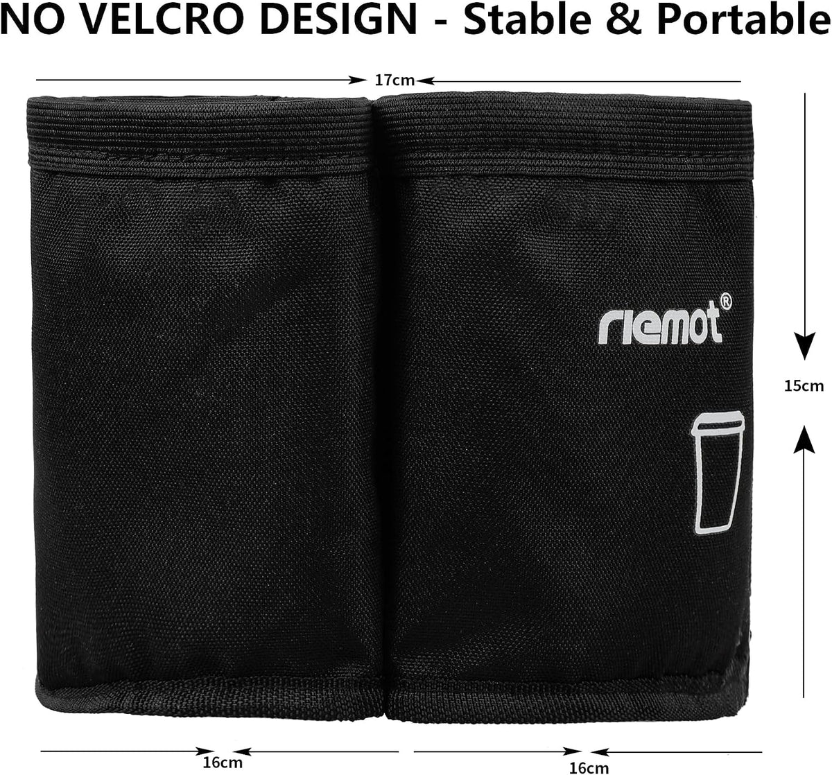 Luggage Travel Cup Holder Free Hand Drink Carrier - Hold Two Coffee Mugs - Fits Roll on Suitcase Handles - Gifts for Flight Attendants Travelers Accessories Grey