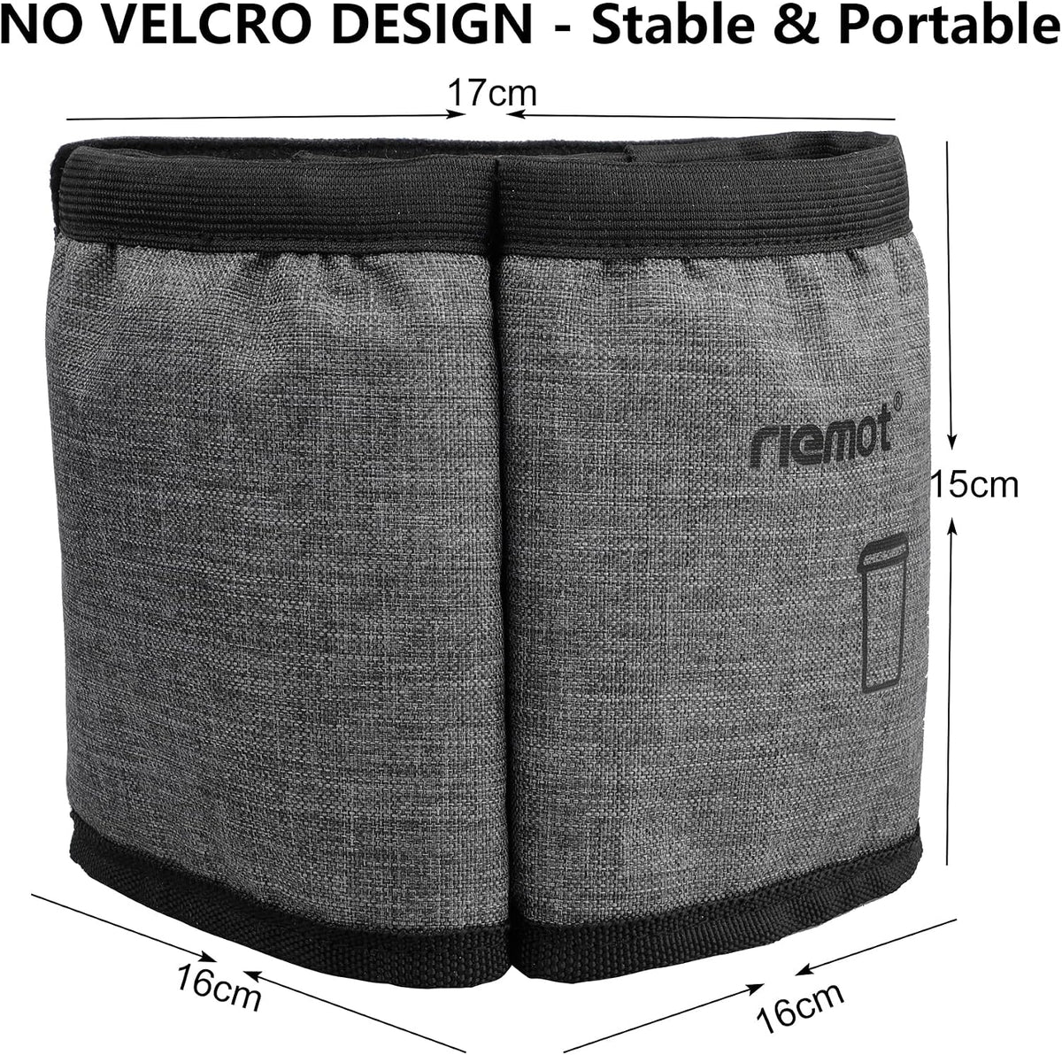 Luggage Travel Cup Holder Free Hand Drink Carrier - Hold Two Coffee Mugs - Fits Roll on Suitcase Handles - Gifts for Flight Attendants Travelers Accessories Grey