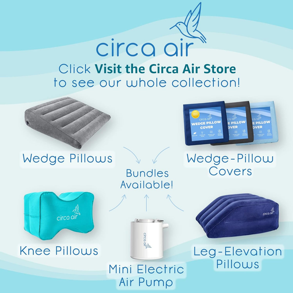 Inflatable Wedge Pillow for Traveling - Travel Wedge Pillows for Sleeping in Bed, Acid Reflux, Sleep Apnea, Snoring for Back, Leg Elevation - Blow up Knee Pillow