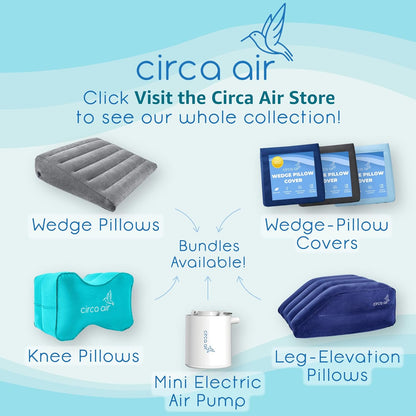 Inflatable Wedge Pillow for Traveling - Travel Wedge Pillows for Sleeping in Bed, Acid Reflux, Sleep Apnea, Snoring for Back, Leg Elevation - Blow up Knee Pillow