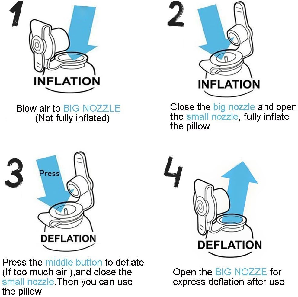 Inflatable Foot Rest Pillow, 2 Pack Portable Inflatable Leg Rest Pillow, Travel Footrest Pillow for Airplane, Train, Car, Home, Office (Grey and Blue), Pack of 2