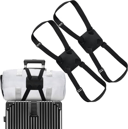 2 Pack Luggage Straps, Ajustable Elastic Bungee Belt for Suitcases, Add Extra Bag Easy and Securely for Travel