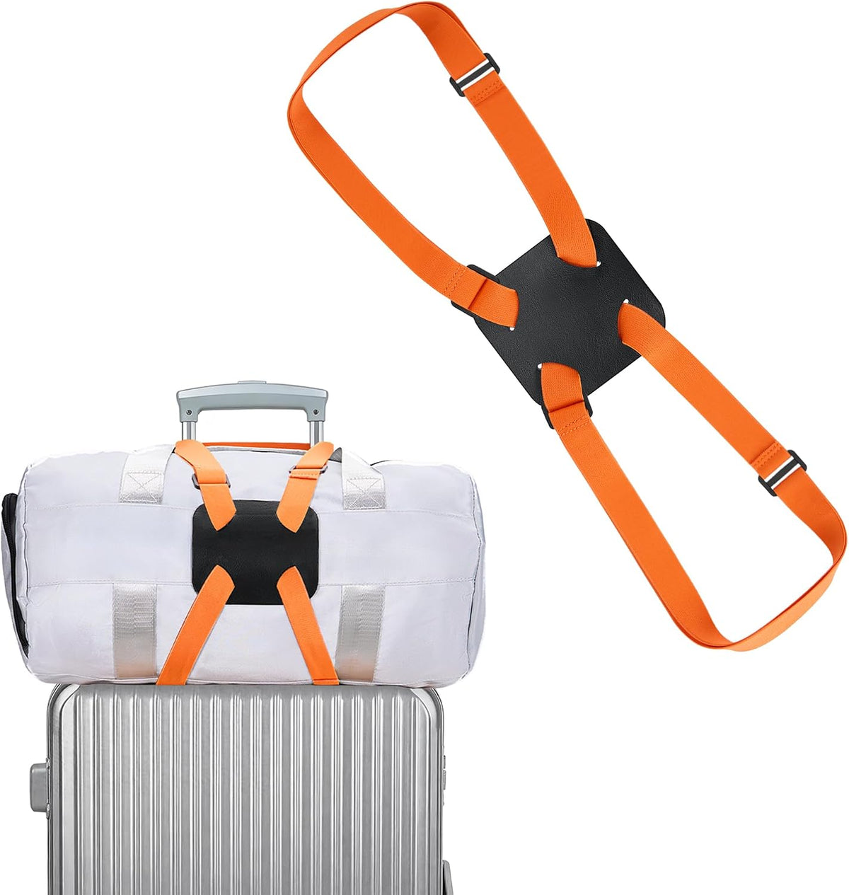 2 Pack Luggage Straps, Ajustable Elastic Bungee Belt for Suitcases, Add Extra Bag Easy and Securely for Travel