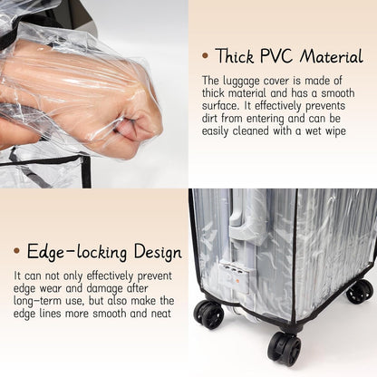 PVC Suitcase Cover Protector,20/22/24/26/28/30 Inch Suitcase Baggage Covers,Transparent Luggage Cover for Wheeled Suitcases (20‘’)