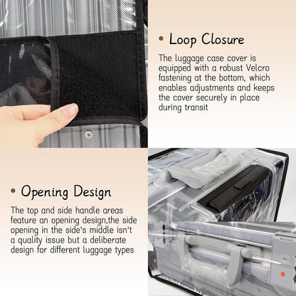 PVC Suitcase Cover Protector,20/22/24/26/28/30 Inch Suitcase Baggage Covers,Transparent Luggage Cover for Wheeled Suitcases (20‘’)