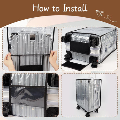 PVC Suitcase Cover Protector,20/22/24/26/28/30 Inch Suitcase Baggage Covers,Transparent Luggage Cover for Wheeled Suitcases (20‘’)