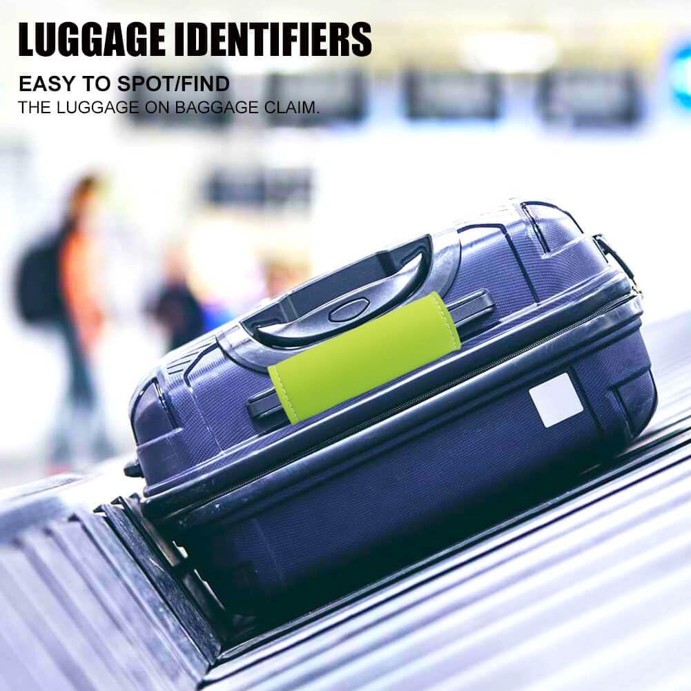 Luggage Handle Wrap-5 Pack Luggage Handle Wraps for Suitcase/Carry on/Bag/Car Neon Luggage Identfiers Travel Accessories for Luggage (Light Green)