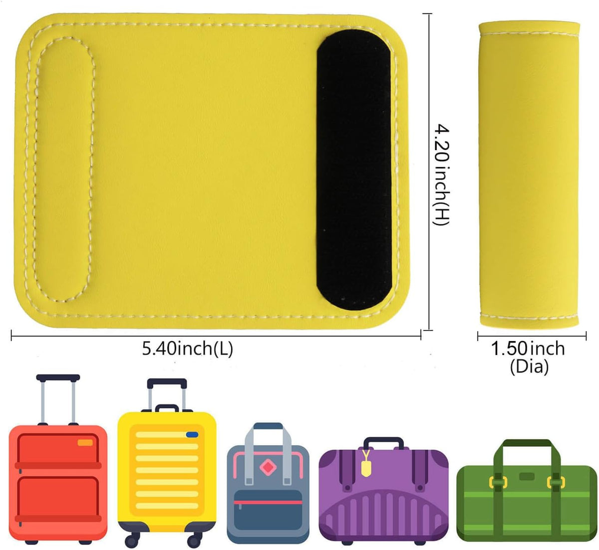 Luggage Handle Wrap-5 Pack Luggage Handle Wraps for Suitcase/Carry on/Bag/Car Neon Luggage Identfiers Travel Accessories for Luggage (Light Green)