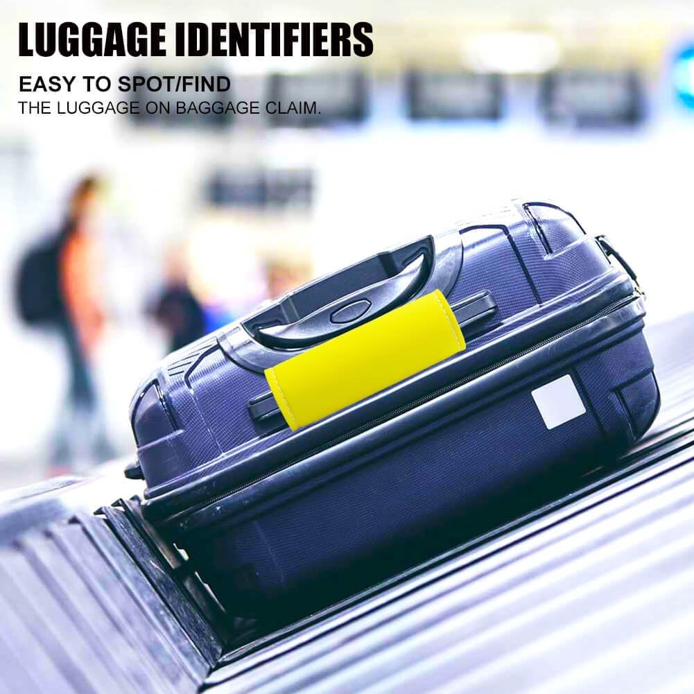 Luggage Handle Wrap-5 Pack Luggage Handle Wraps for Suitcase/Carry on/Bag/Car Neon Luggage Identfiers Travel Accessories for Luggage (Light Green)