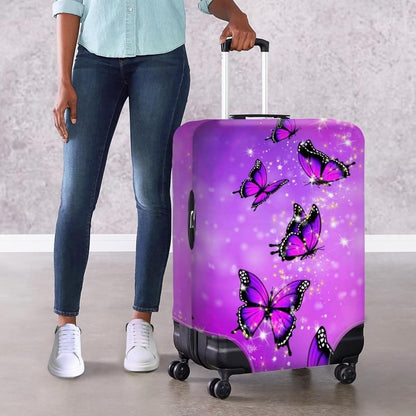 Purple Butterflies Luggage Cover for Women Girls,Cute Travel Suitcase Protector Washable Anti-scratch Suitcase Covers,Fit 30-32inch - Colors A