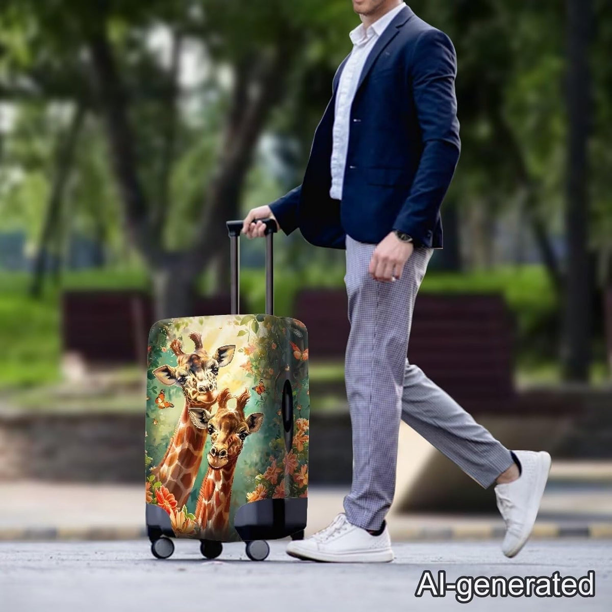 Purple Butterflies Luggage Cover for Women Girls,Cute Travel Suitcase Protector Washable Anti-scratch Suitcase Covers,Fit 30-32inch - Colors A