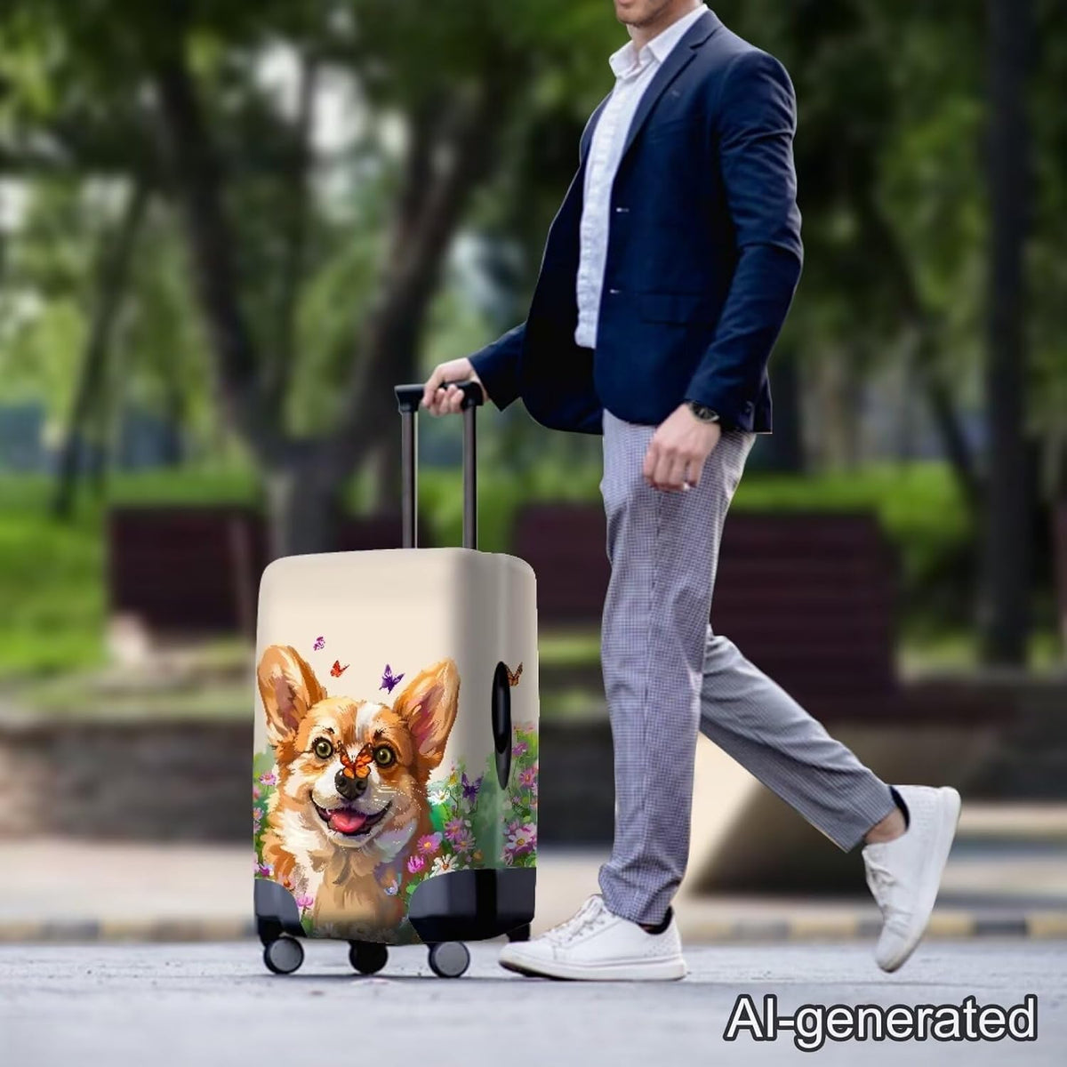 Purple Butterflies Luggage Cover for Women Girls,Cute Travel Suitcase Protector Washable Anti-scratch Suitcase Covers,Fit 30-32inch - Colors A