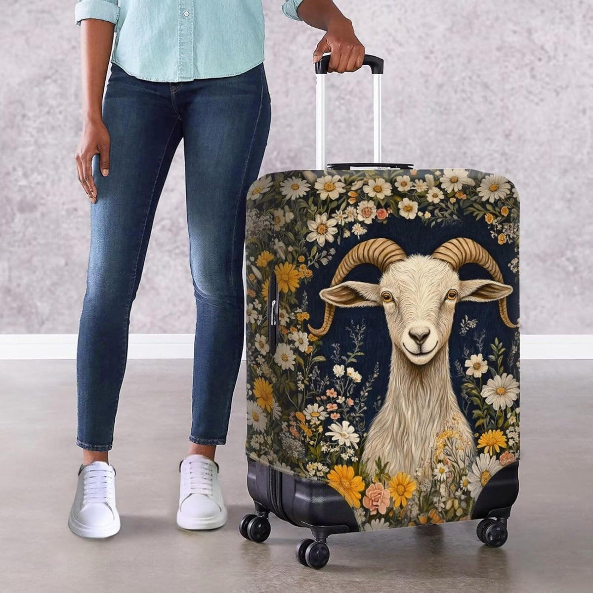 Purple Butterflies Luggage Cover for Women Girls,Cute Travel Suitcase Protector Washable Anti-scratch Suitcase Covers,Fit 30-32inch - Colors A