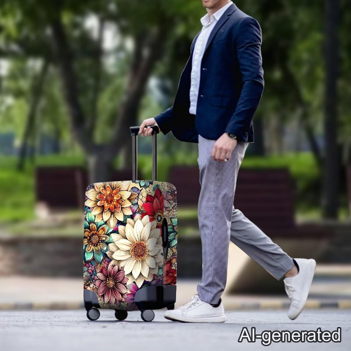 Purple Butterflies Luggage Cover for Women Girls,Cute Travel Suitcase Protector Washable Anti-scratch Suitcase Covers,Fit 30-32inch - Colors A