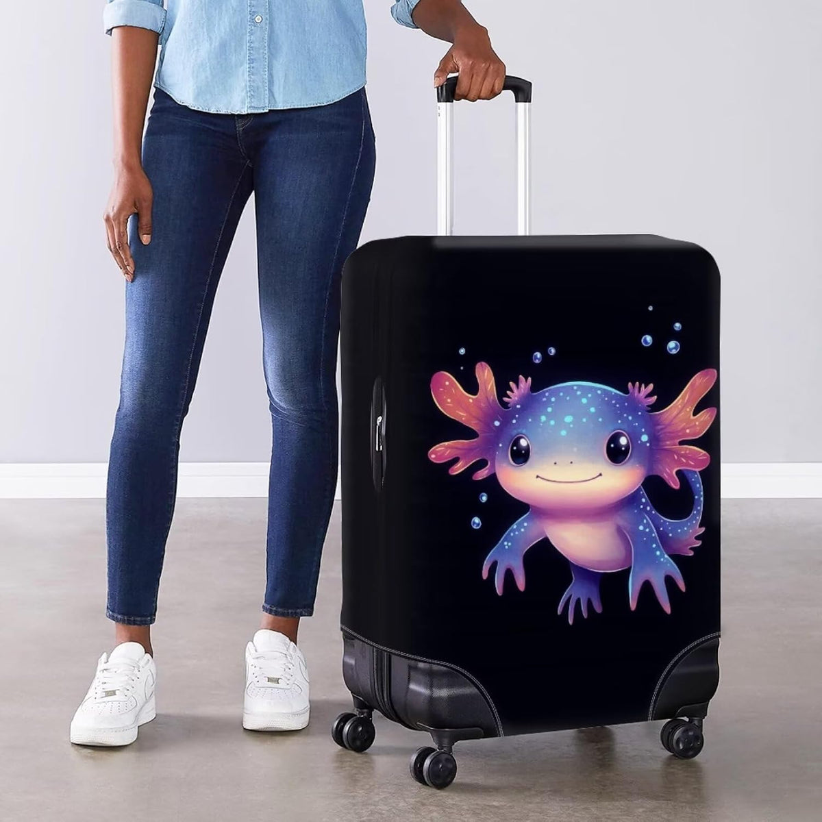 Purple Butterflies Luggage Cover for Women Girls,Cute Travel Suitcase Protector Washable Anti-scratch Suitcase Covers,Fit 30-32inch - Colors A