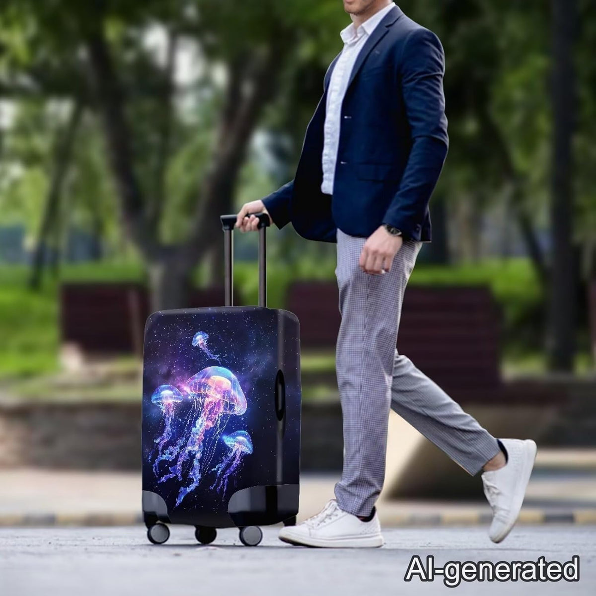 Purple Butterflies Luggage Cover for Women Girls,Cute Travel Suitcase Protector Washable Anti-scratch Suitcase Covers,Fit 30-32inch - Colors A