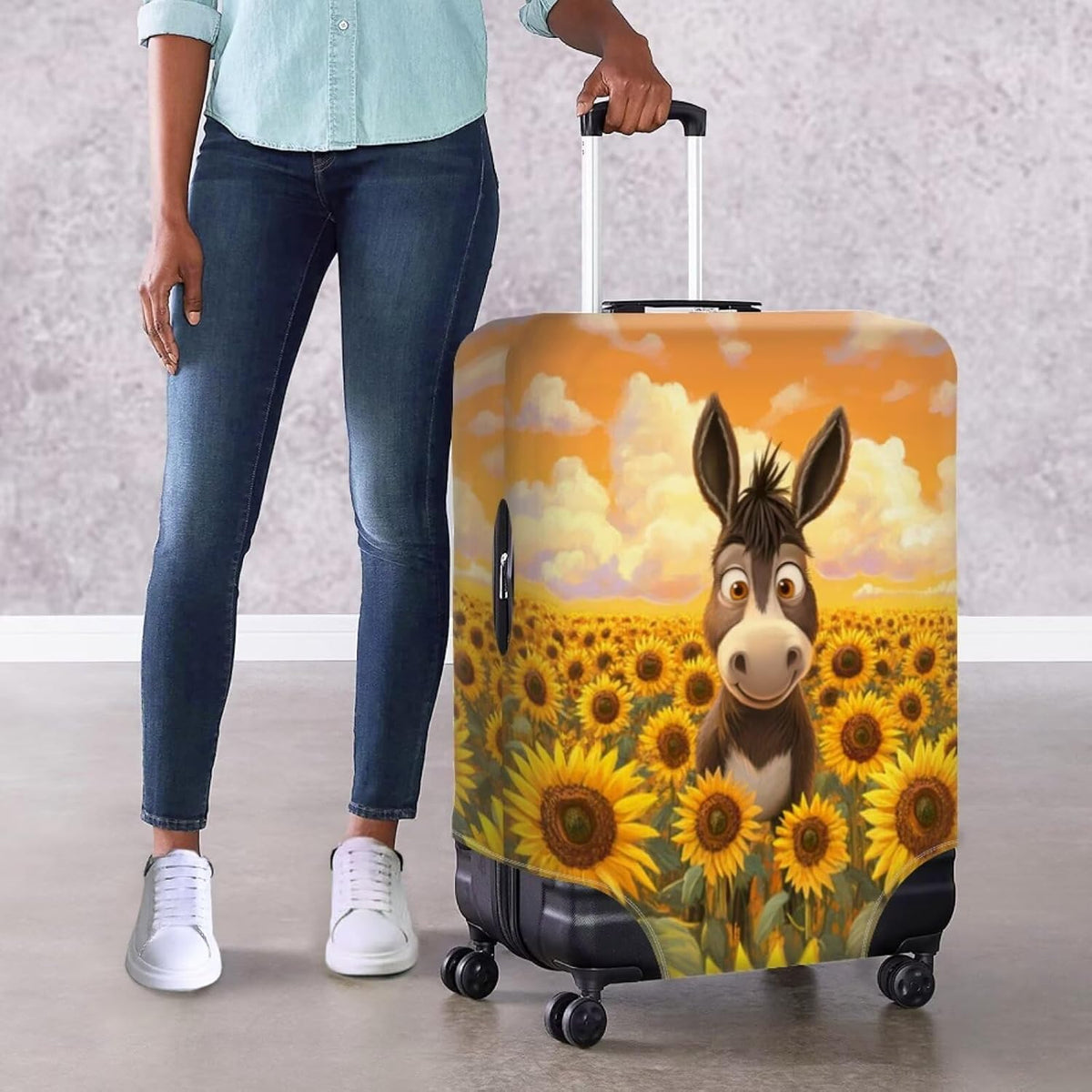 Purple Butterflies Luggage Cover for Women Girls,Cute Travel Suitcase Protector Washable Anti-scratch Suitcase Covers,Fit 30-32inch - Colors A