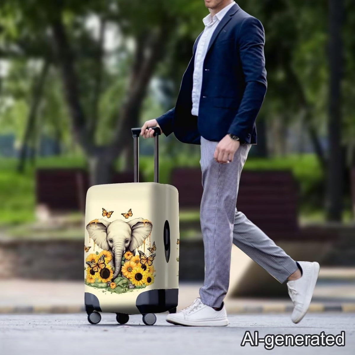Purple Butterflies Luggage Cover for Women Girls,Cute Travel Suitcase Protector Washable Anti-scratch Suitcase Covers,Fit 30-32inch - Colors A