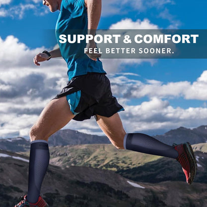 6 Pack Copper Compression Socks for Women and Men Circulation-Best Support for Medical,Running,Nursing,Athletic - Colors A