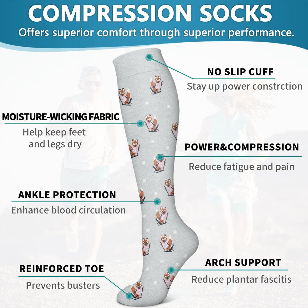 6 Pack Copper Compression Socks for Women and Men Circulation-Best Support for Medical,Running,Nursing,Athletic - Colors A