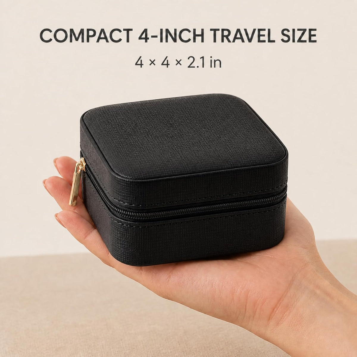 Small Travel Jewelry Box Organizer Display Case for Girls Women Gift Rings Earrings Necklaces Storage, Blue