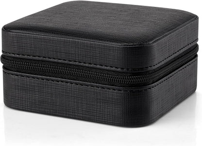 Small Travel Jewelry Box Organizer Display Case for Girls Women Gift Rings Earrings Necklaces Storage, Blue