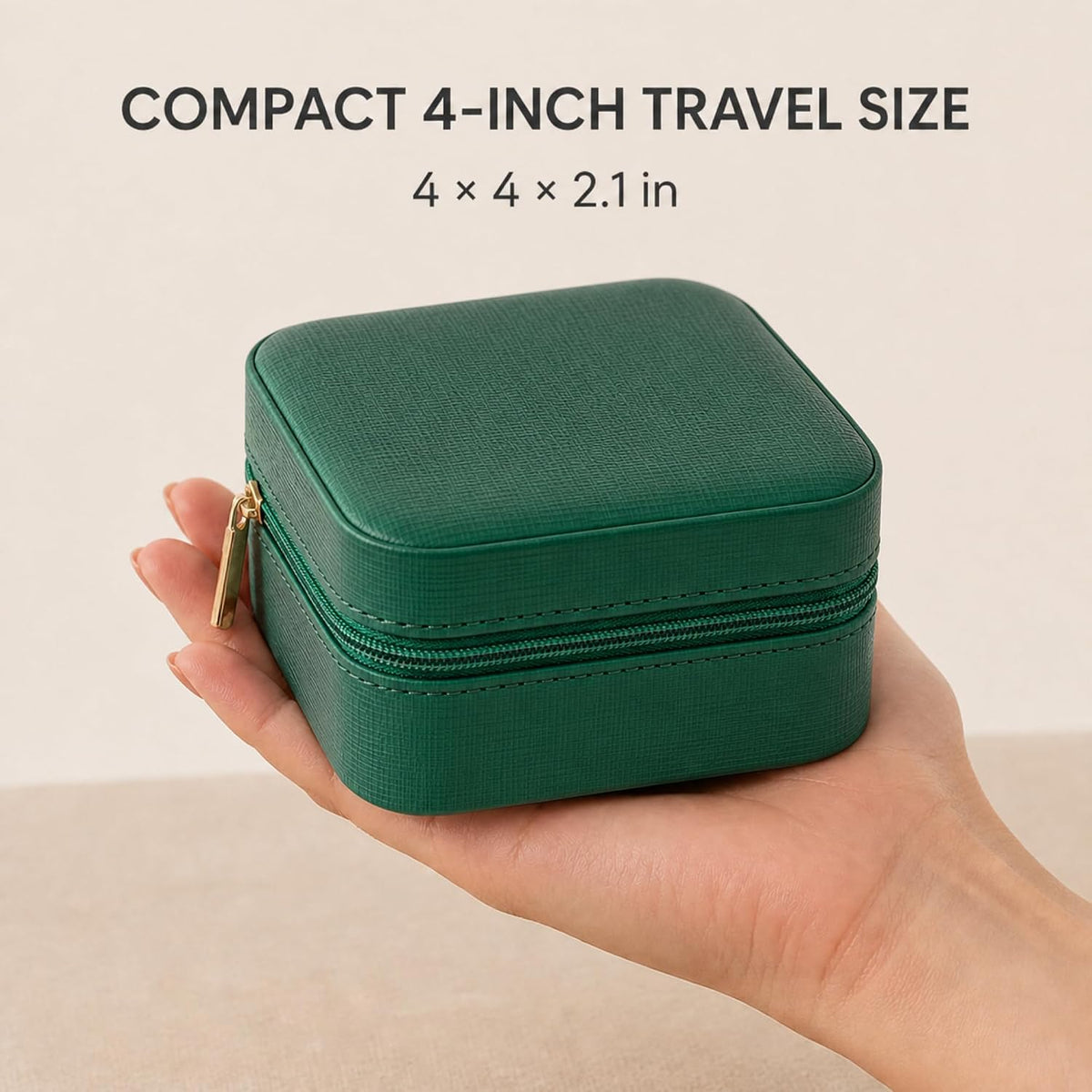 Small Travel Jewelry Box Organizer Display Case for Girls Women Gift Rings Earrings Necklaces Storage, Blue