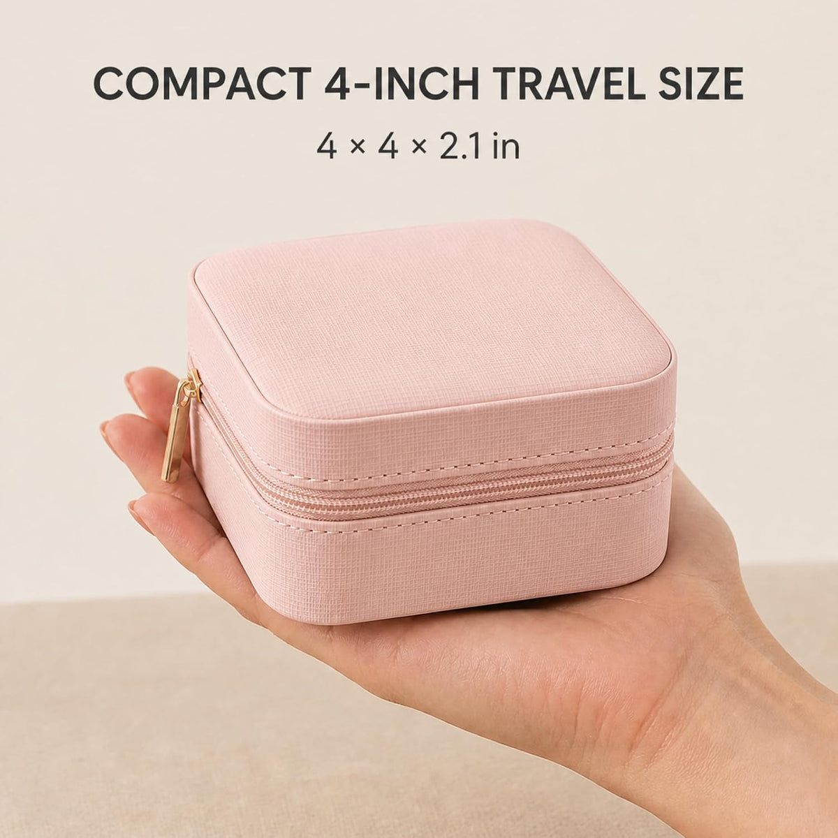 Small Travel Jewelry Box Organizer Display Case for Girls Women Gift Rings Earrings Necklaces Storage, Blue