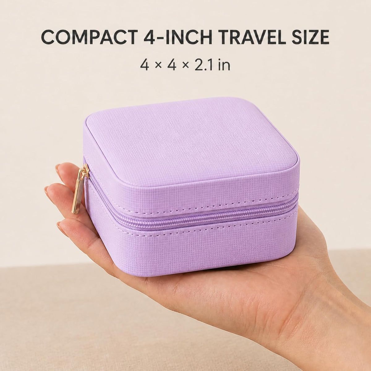 Small Travel Jewelry Box Organizer Display Case for Girls Women Gift Rings Earrings Necklaces Storage, Blue