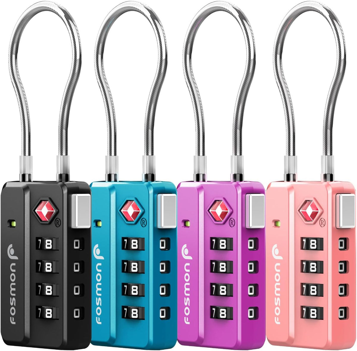 TSA Approved Cable Luggage Locks, 4 Digit Combination