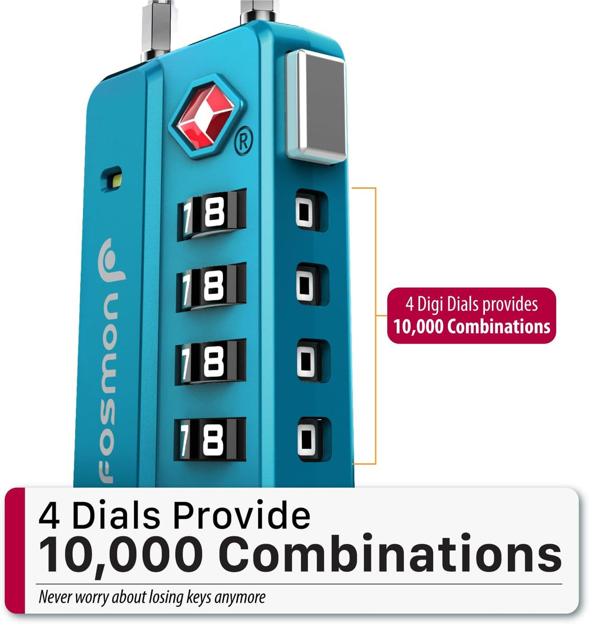 TSA Approved Cable Luggage Locks, 4 Digit Combination