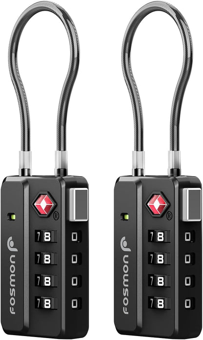 TSA Approved Cable Luggage Locks, 4 Digit Combination