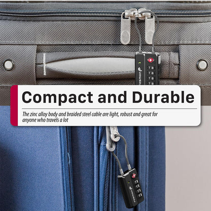 TSA Approved Cable Luggage Locks, 4 Digit Combination