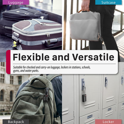 TSA Approved Cable Luggage Locks, 4 Digit Combination
