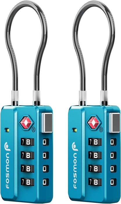 TSA Approved Cable Luggage Locks, 4 Digit Combination