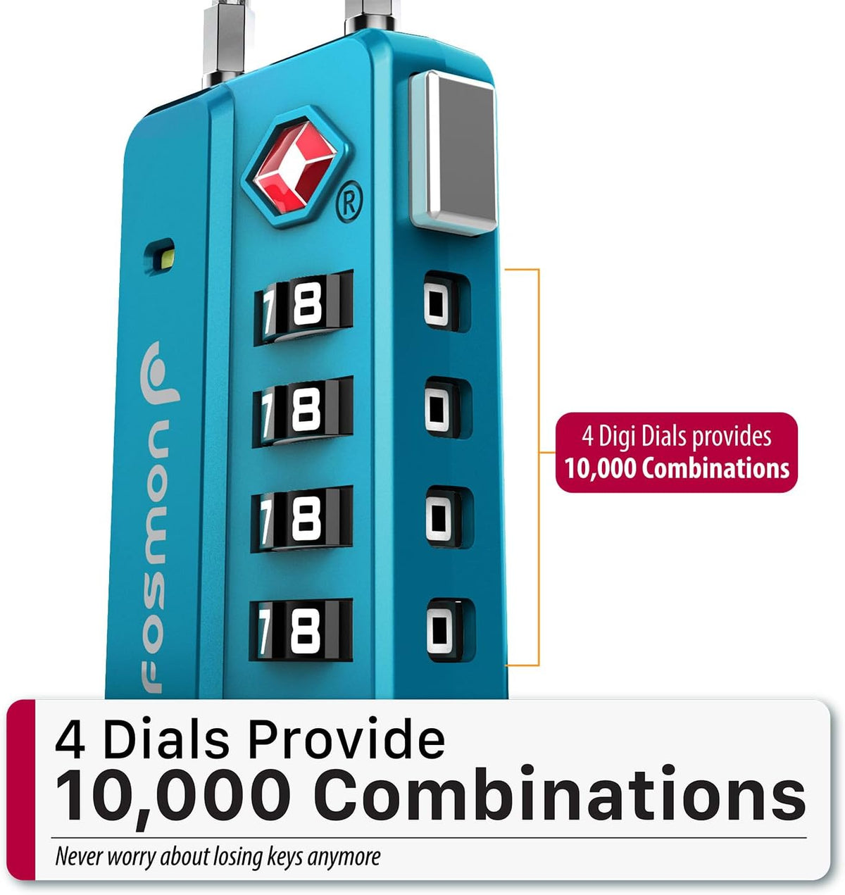TSA Approved Cable Luggage Locks, 4 Digit Combination