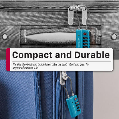 TSA Approved Cable Luggage Locks, 4 Digit Combination
