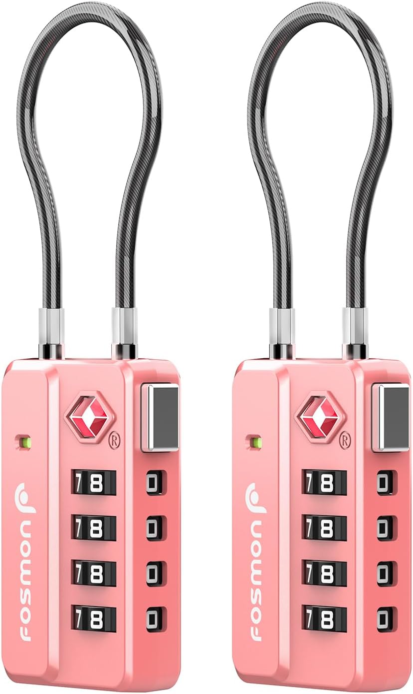 TSA Approved Cable Luggage Locks, 4 Digit Combination