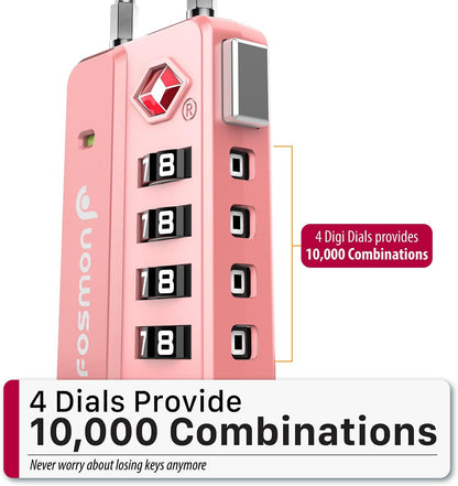 TSA Approved Cable Luggage Locks, 4 Digit Combination