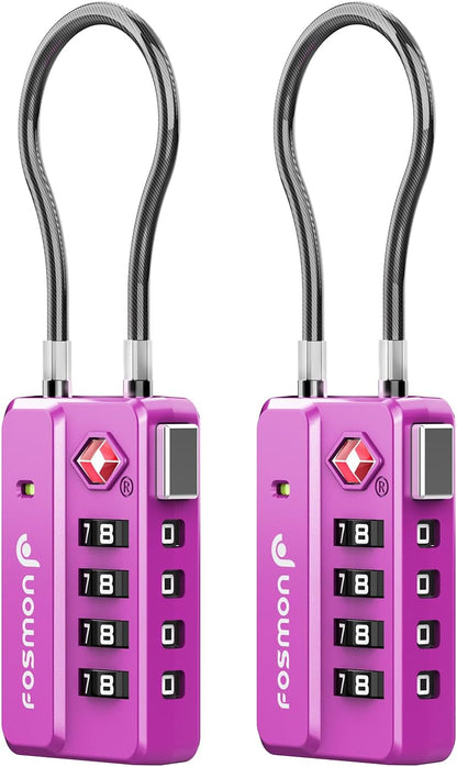 TSA Approved Cable Luggage Locks, 4 Digit Combination