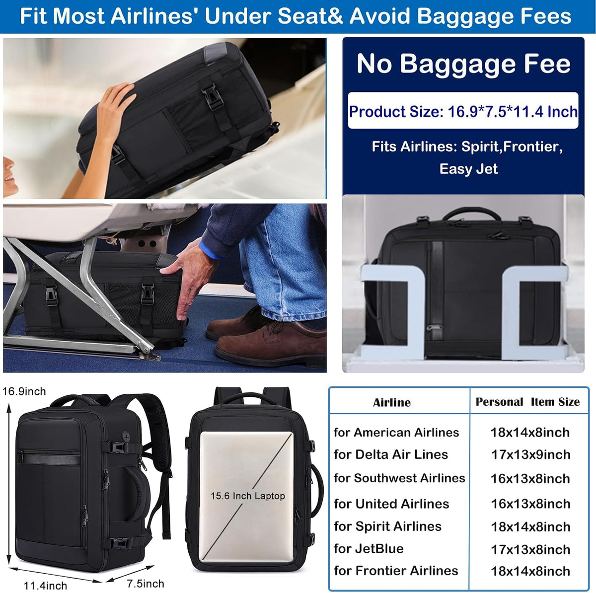 Travel Backpack for Men,TSA Carry On Backpack Flight Approved