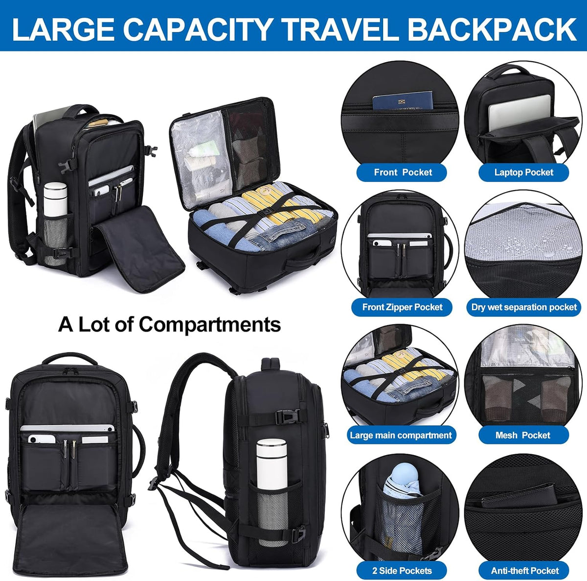 Travel Backpack for Men,TSA Carry On Backpack Flight Approved