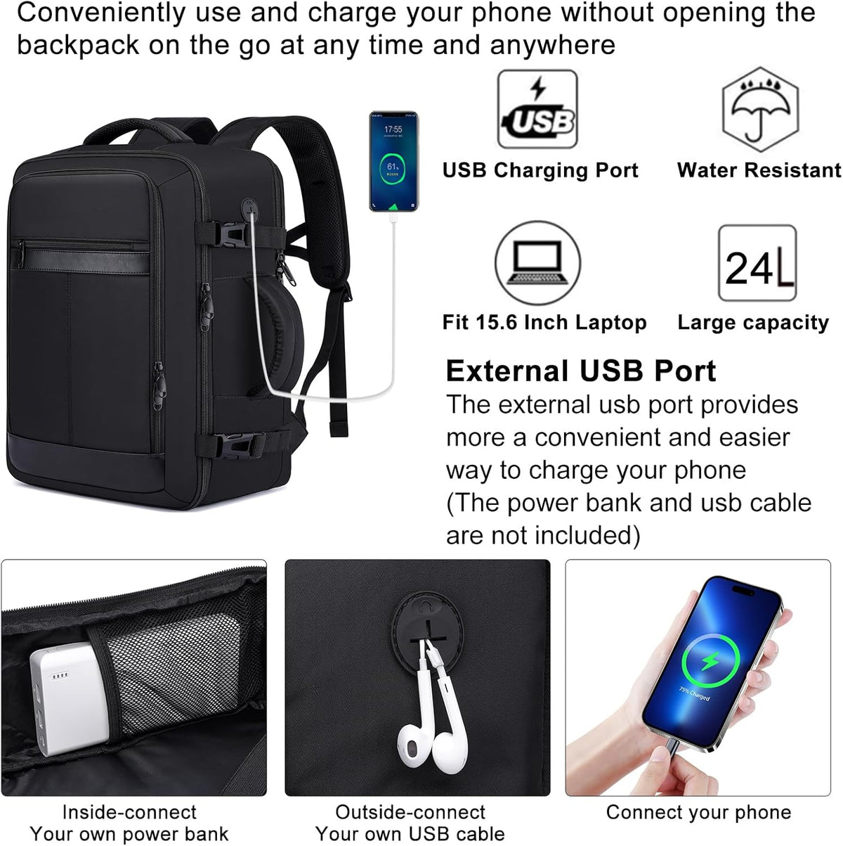 Travel Backpack for Men,TSA Carry On Backpack Flight Approved