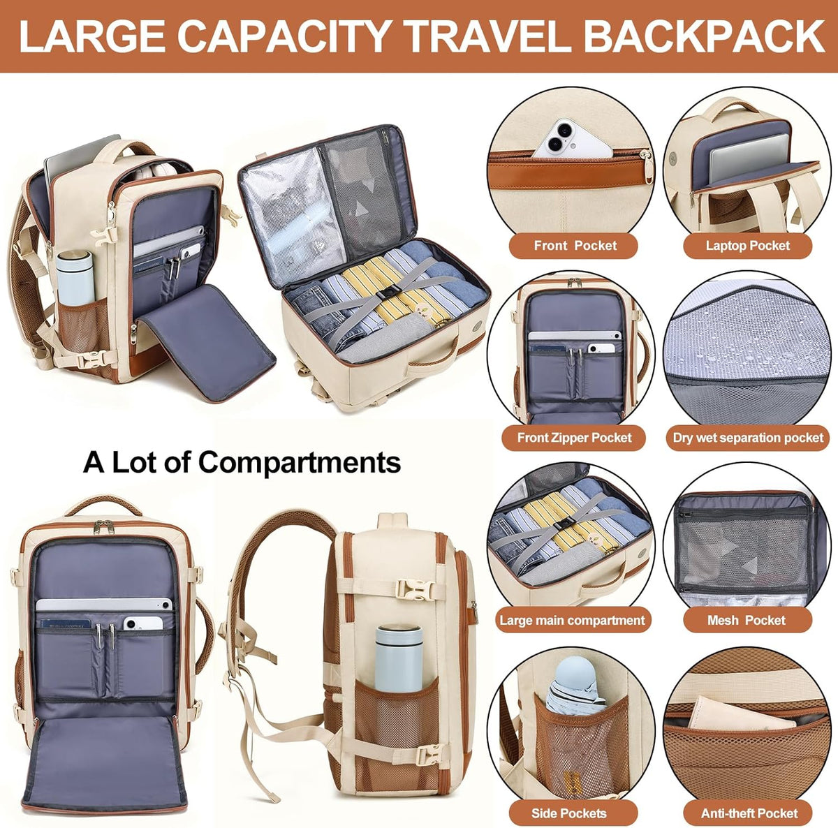 Travel Backpack for Men,TSA Carry On Backpack Flight Approved